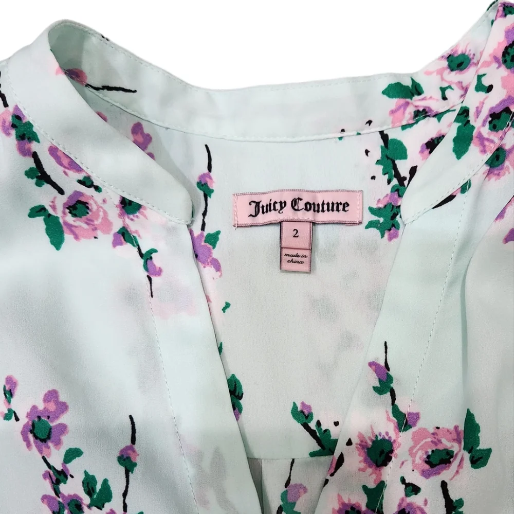 Juicy Couture Floral Cherry Blossom Print Short Fit Flare Dress 2
